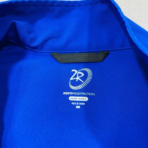 Zero Restriction‎ Vest Mens Medium Blue Tour Series Full Zip Solid Performance - Picture 2 of 9